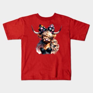Highland Cow Diva Kids T-Shirt
